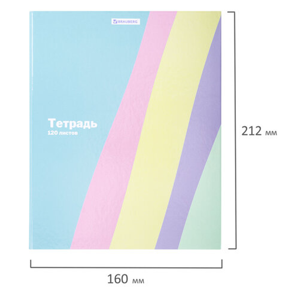 Тетрадь на кольцах А5 175х215мм, 120л, твердый картон, клетка, BRAUBERG, кросс-серия PASTEL, 405198