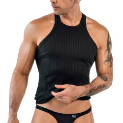 Мужская майка черная Clever Moda MANTRA TANK-TOP 184711