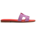 Hermes Oran leather casual comfortable fashion sandals Women's Palma purple, H221208Z 5C