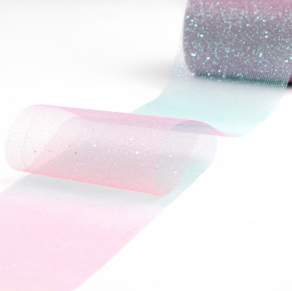 Фатин с глиттером "Радуга" 7,5 см