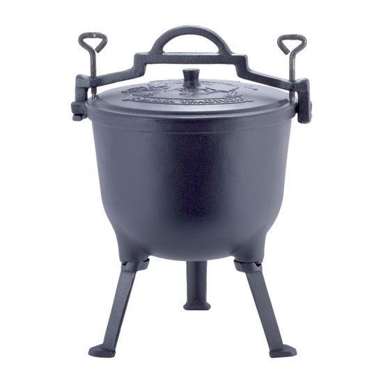 Котелок чугунный 10 л. на ножках с антипригарным покрытием Kamille KM-4802M