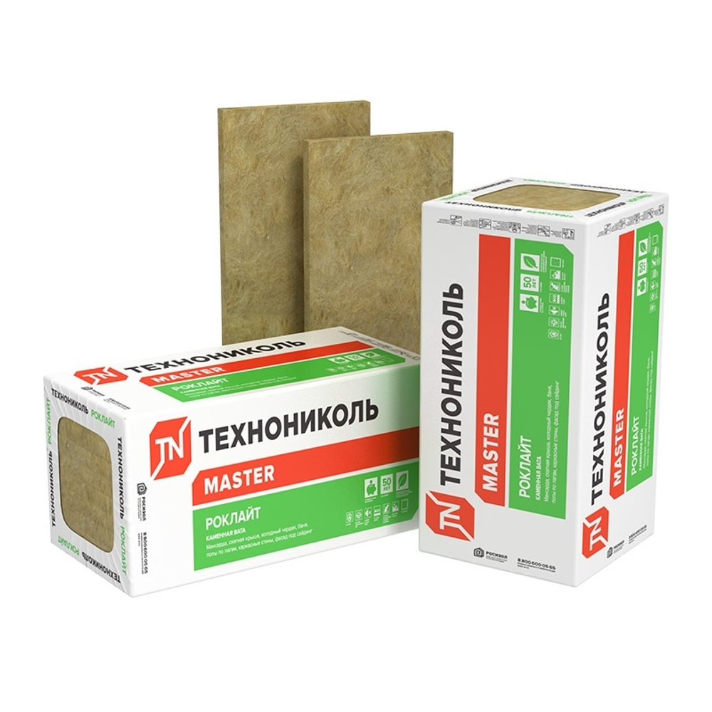 Утеплитель Технониколь Роклайт 1200х600х100 мм, 6 шт (4,32м2)