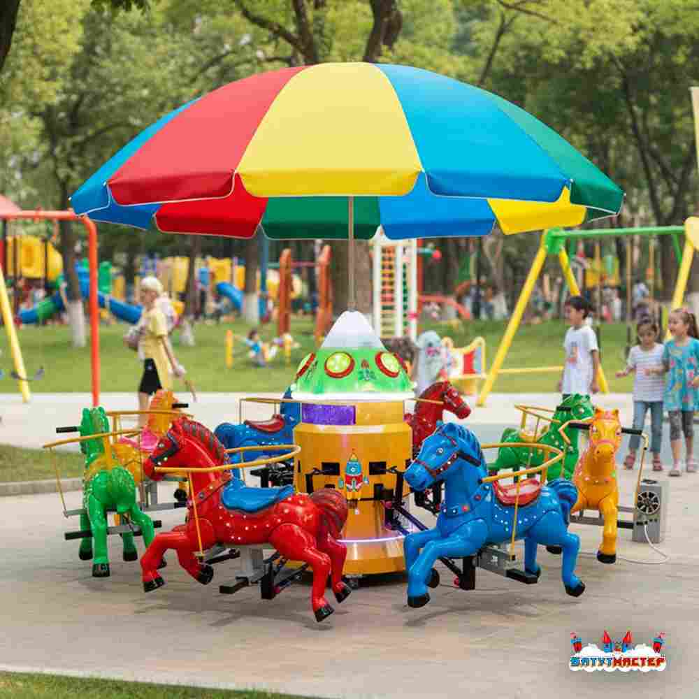 Электрическая Аттракцион карусель «Лошадки», 3,5×3,5×2,8 м