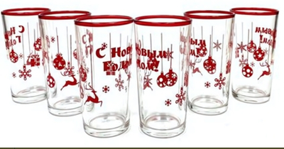 Стакан стеклянный 230 мл С НОВЫМ ГОДОМ высокие арт 1256/DР т/у