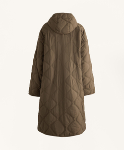 Oysho Длинная утепленная водоотталкивающая куртка FELLEX® с AEROGEL, табачный