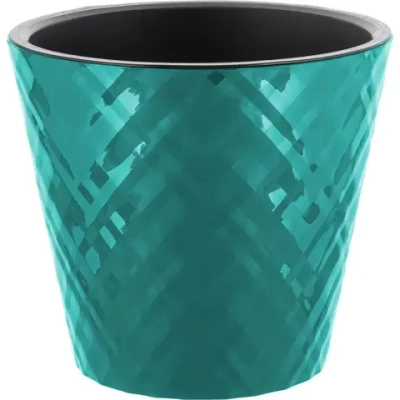 Горшок для цветов InGreen Manhattan D125мм, 1 л c дренажной вставкой, тропический лес