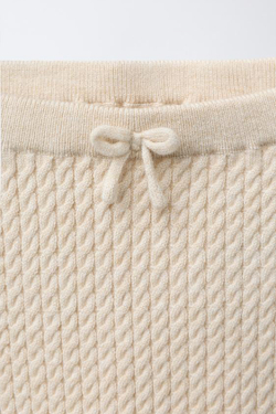 ZARA ЛЕГИНСЫ КРУПНОЙ ВЯЗКИ, ПЕСОЧНЫЙ МЕЛАНЖ