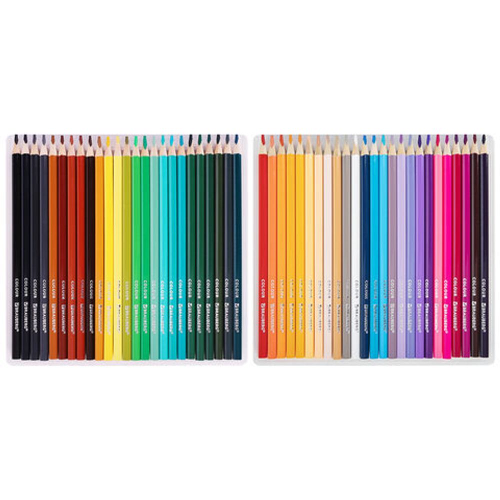 Карандаши цветные супермягкие яркие трехгранные BRAUBERG MAX, 50 цветов, грифель мягкий 3,3 мм, 181860