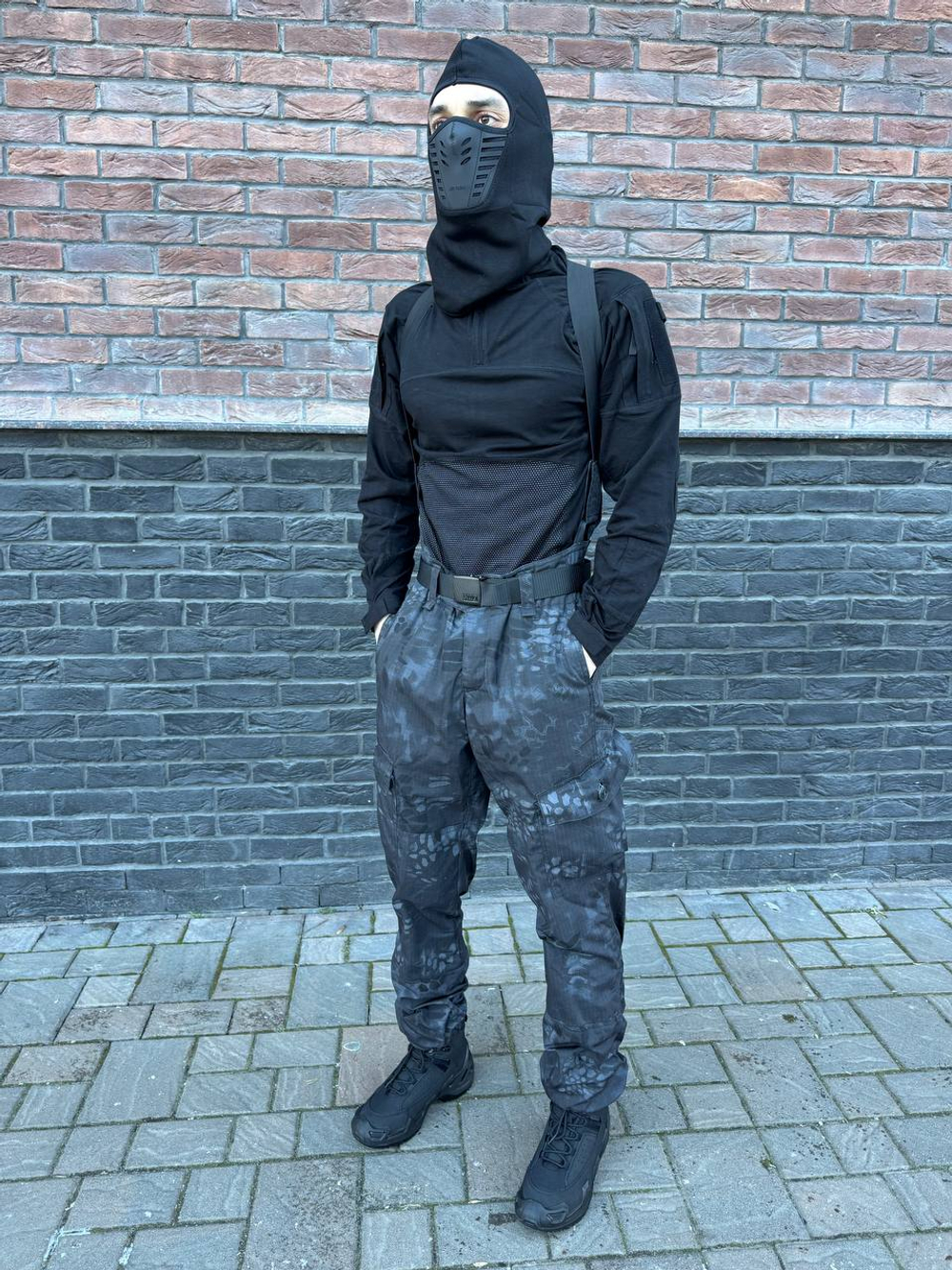 Костюм горка 6 флис / осень-зима / чёрный питон