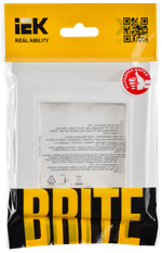 BRITE Рамка 1-местная РУ-1-БрАБ арктический белый IEK