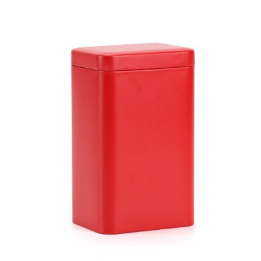 269097 Банка "ПРЯМОУГОЛЬНАЯ" размер=14х9х6см, жесть красный