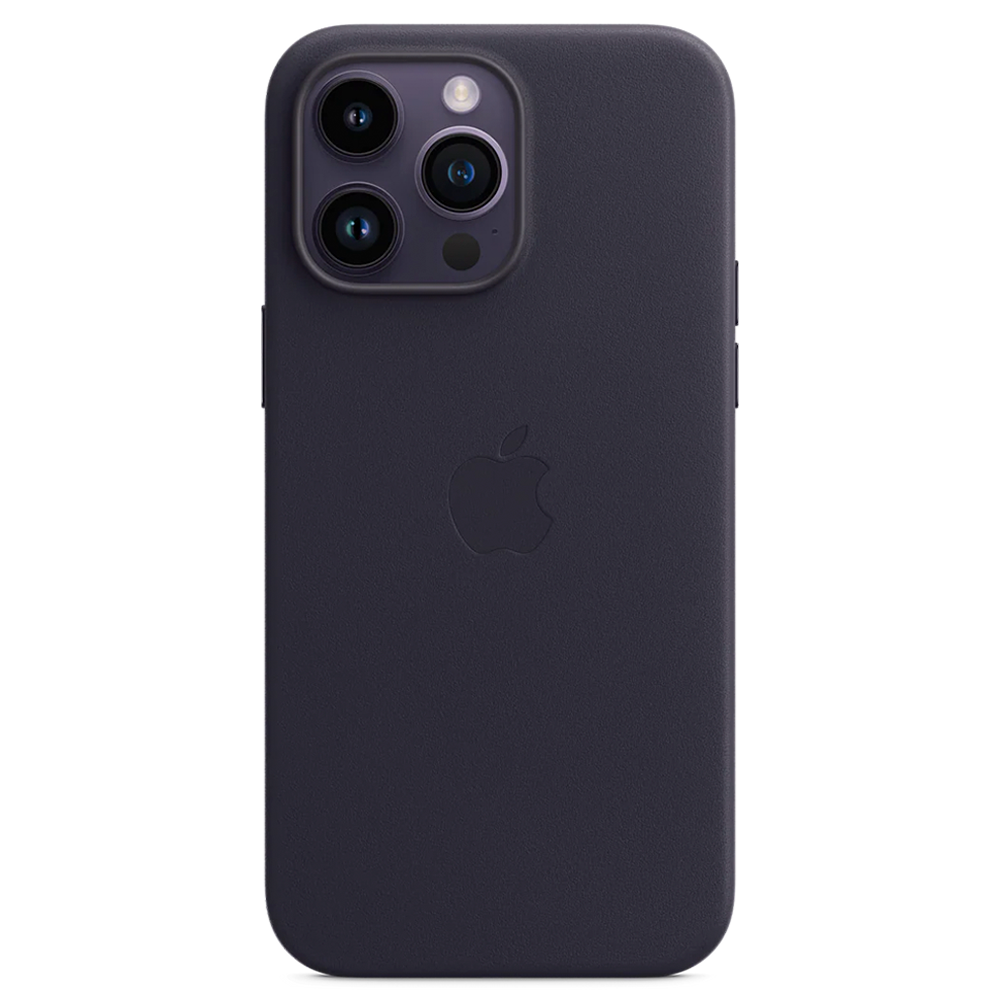 Кожаный чехол с поддержкой MagSafe Apple Leather Case для iPhone 14 Pro Max, Ink (Чернильный)
