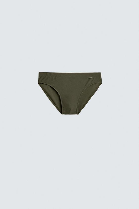 ZARA ПЛАВКИ С КОНТРАСТНЫМИ ВСТАВКАМИ, ХАКИ