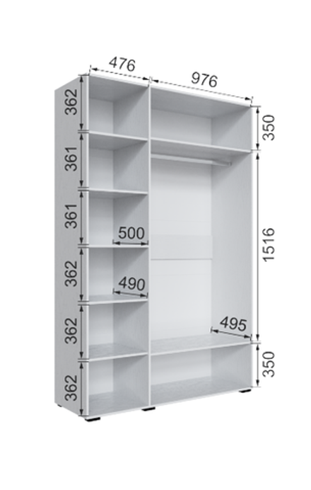 Шкаф с зеркалом Бруклин 150Ш