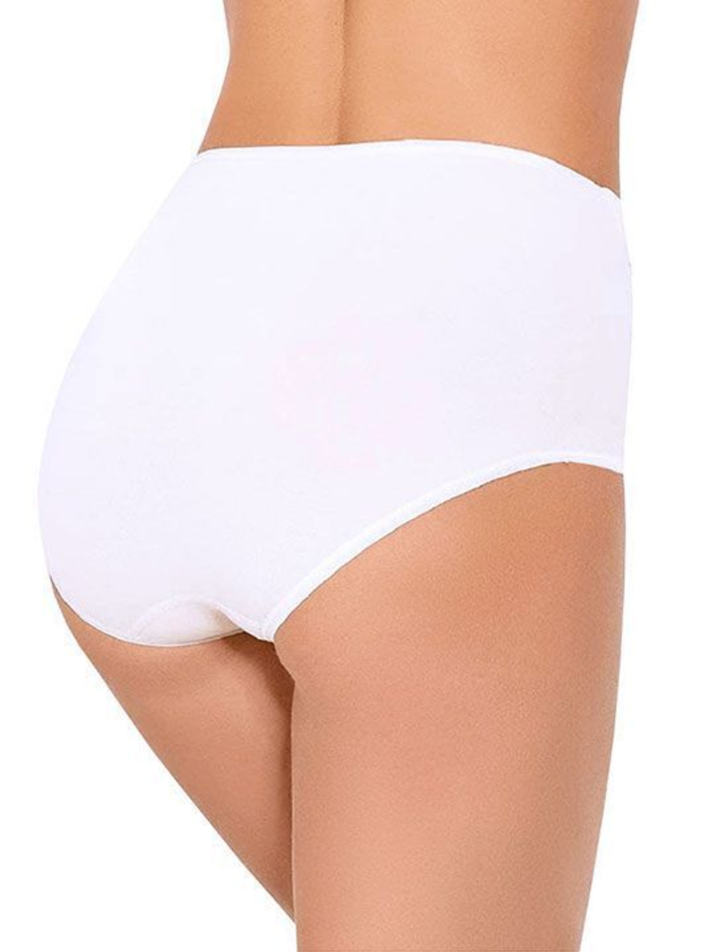 Высокие трусики Charm Cotton с кружевными вставками (Размер: L) (Цвет: кремовый)