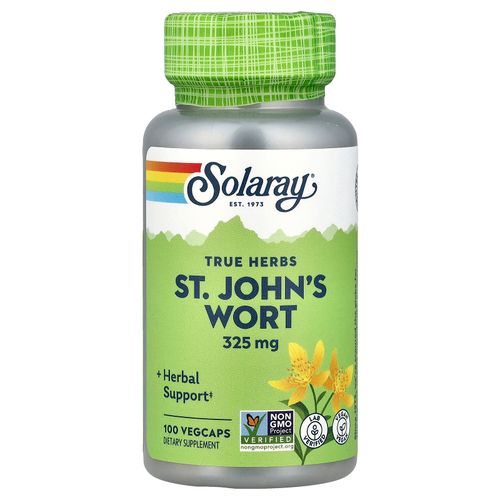 Solaray, True Herbs, зверобой, 325 мг, 100 растительных капсул