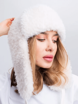 Ушанка теплая, белая, SilverFox
