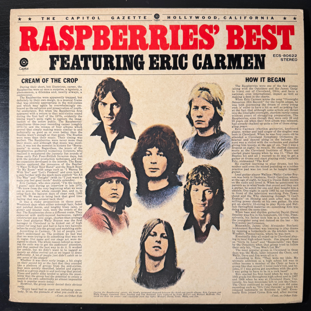 Raspberries Featuring Eric Carmen ‎– Raspberries' Best - Featuring Eric Carmen (Япония 1976г.)