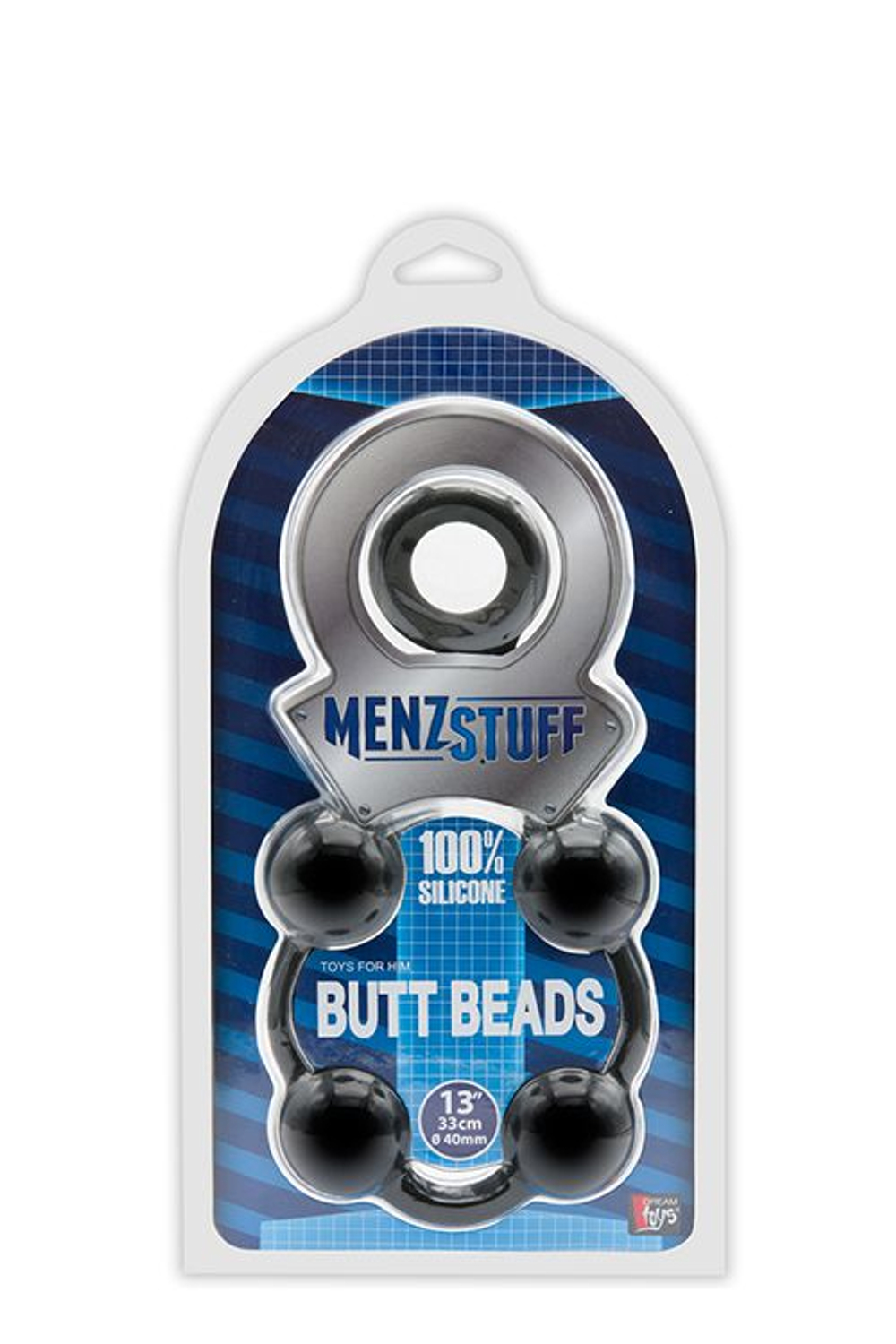 Чёрная анальная цепочка MENZSTUFF BUTT BEADS BLACK - 33 см. (Цвет: черный)