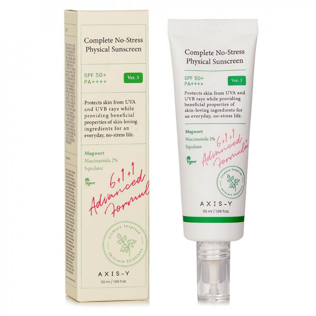 Солнцезащитный крем Axis-Y Complete No-Stress Physical Sunscreen SPF 50+ 50 мл