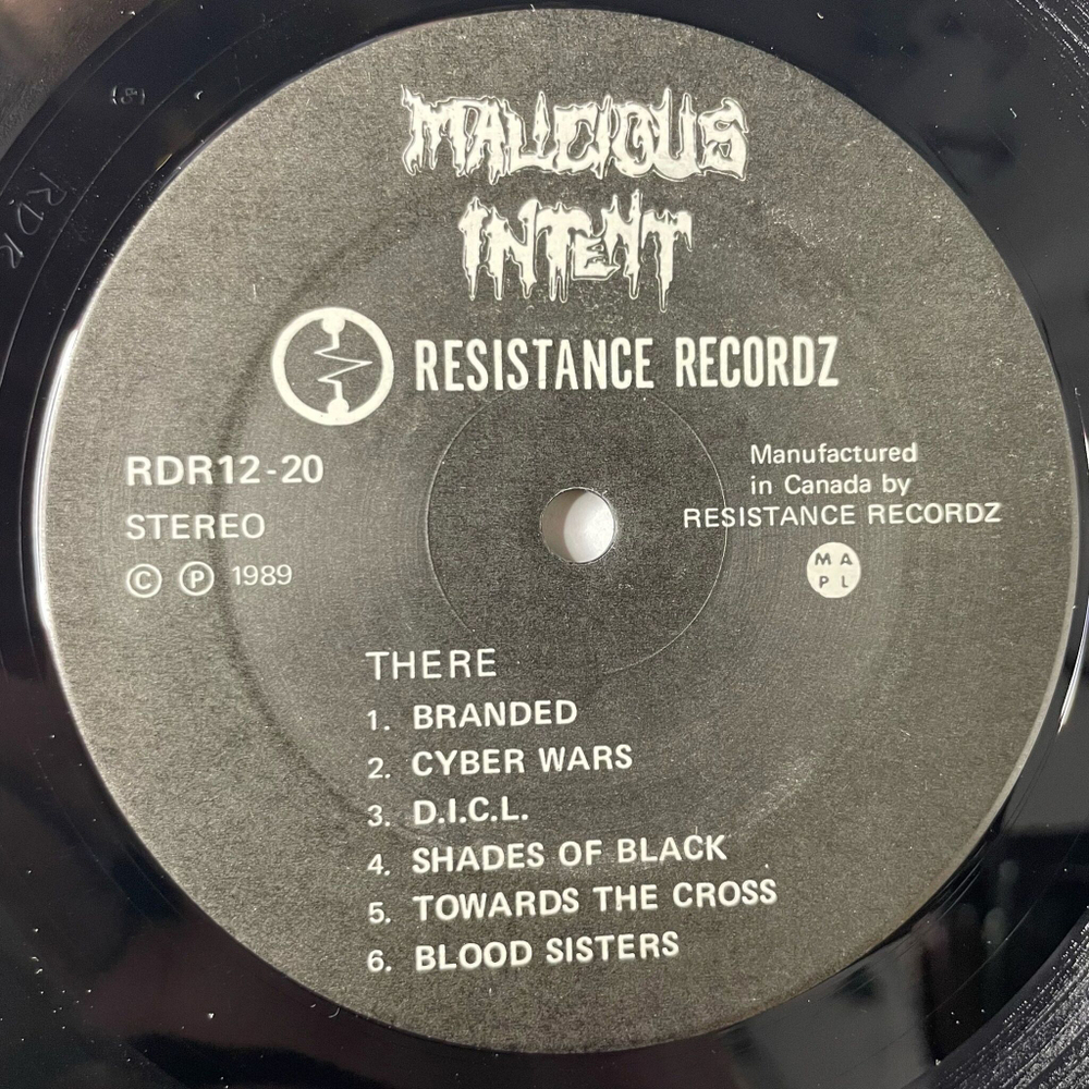 Винтажная виниловая пластинка LP Malicious Intent Shades Of Black (Canada 1989)