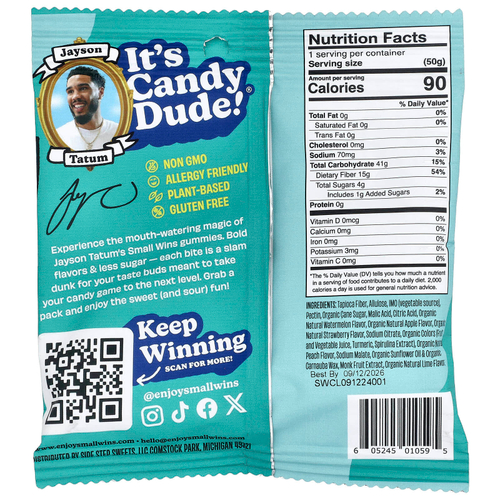 Enjoy Small Wins, Gummies, классический набор, персик, клубника, зеленое яблоко, арбуз и лайм, 50 г (1,8 унции)