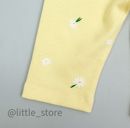 Бриджи хлопковые "Летние цветы" бледно-желтые