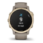 Спортивные наручные часы Garmin Fenix 6s Pro Solar золотистый с песочным ремешком 010-02409-11