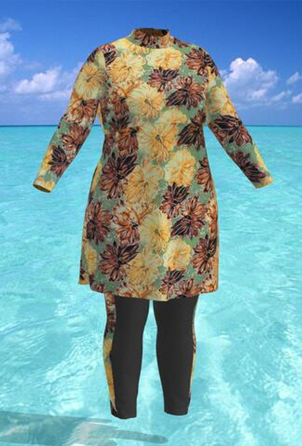 Купальный костюм 17260-17268 желто-коричневый