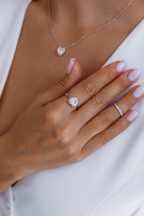 Кольцо - сердце "DIVA" c цирконием