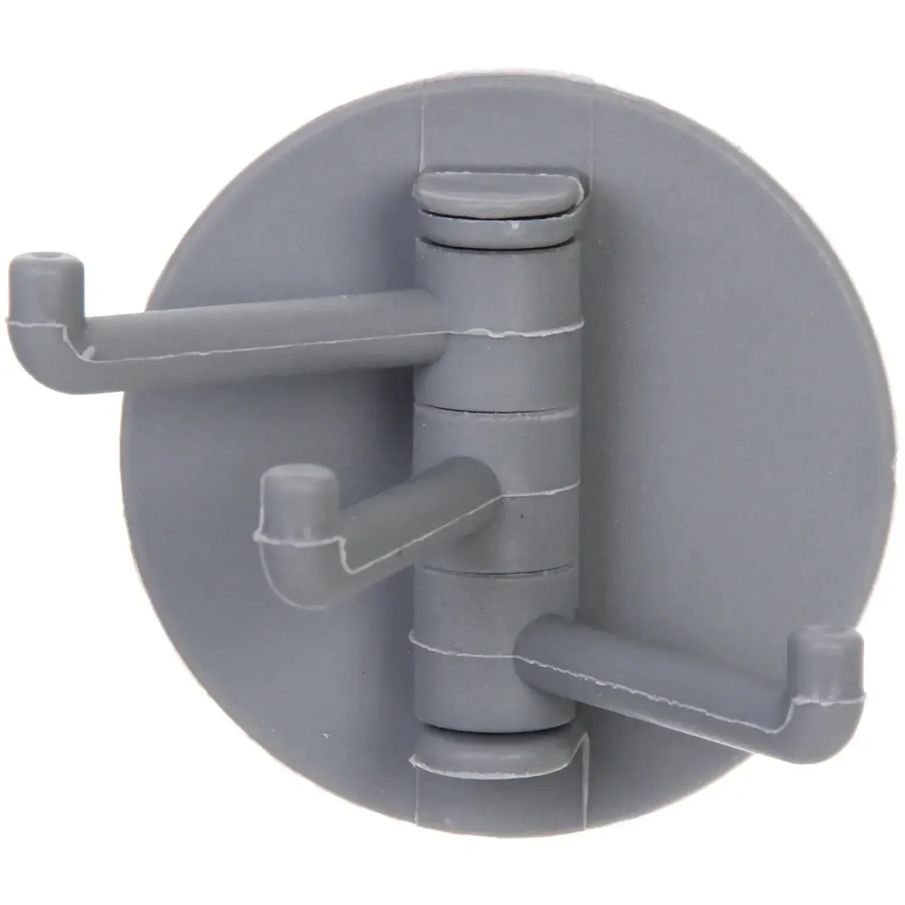 Крючок настенный многофункциональный на липкой основе «ИДЕЯДОМА», цвет серый, нагрузка 1кг/7*6см (пакет с подвесом)