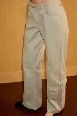 ZARA БРЮКИ КАРГО С ОТСТРОЧКОЙ, КАМЕННО-СЕРЫЙ