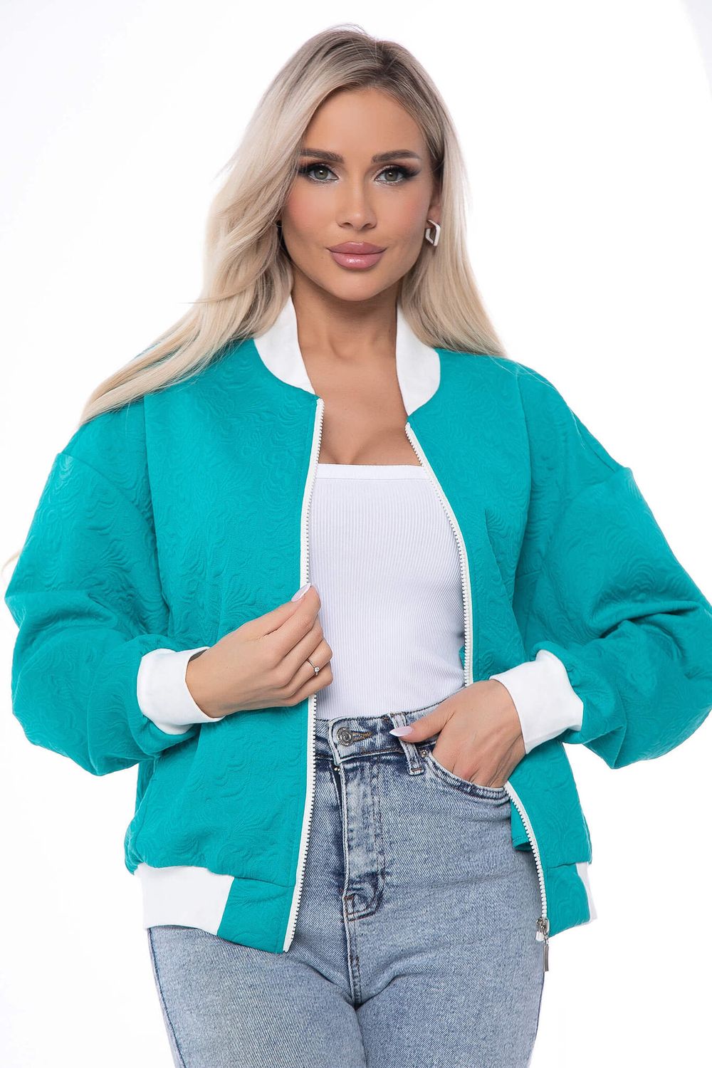 Бомбер "Городской вайб" (бирюза) Б8641 LT Collection