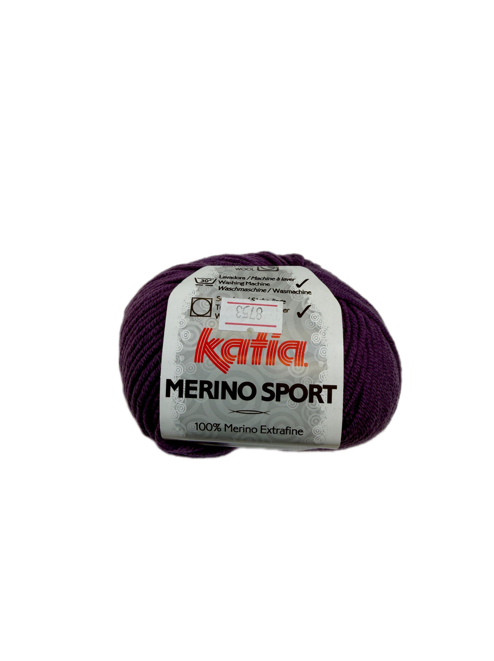 Пряжа оn Katia (Испания ) Merino Sport 100% шерсть мериноса 1 моток (50г- 80м ) цв 23 (пурпурно-фиолетовый)