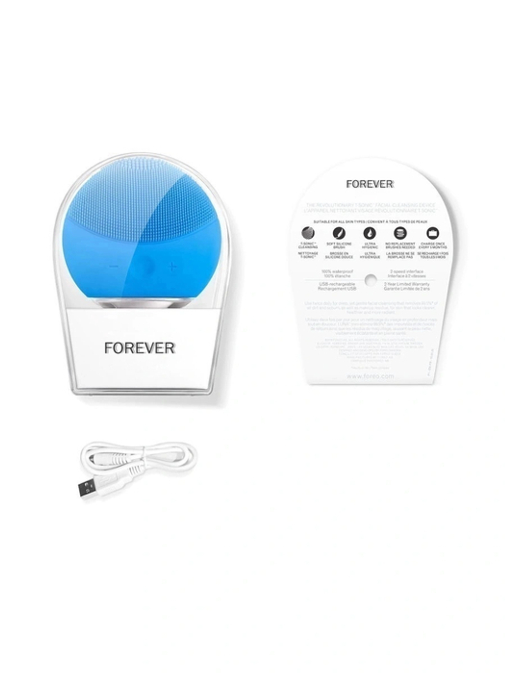 FOREVER Массажер для чистки и spa-массажа лица, голубой