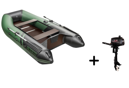 YACHTMAN-280 СК зеленый-черный + PARSUN T 3.6 BMS (комплект лодка + мотор)