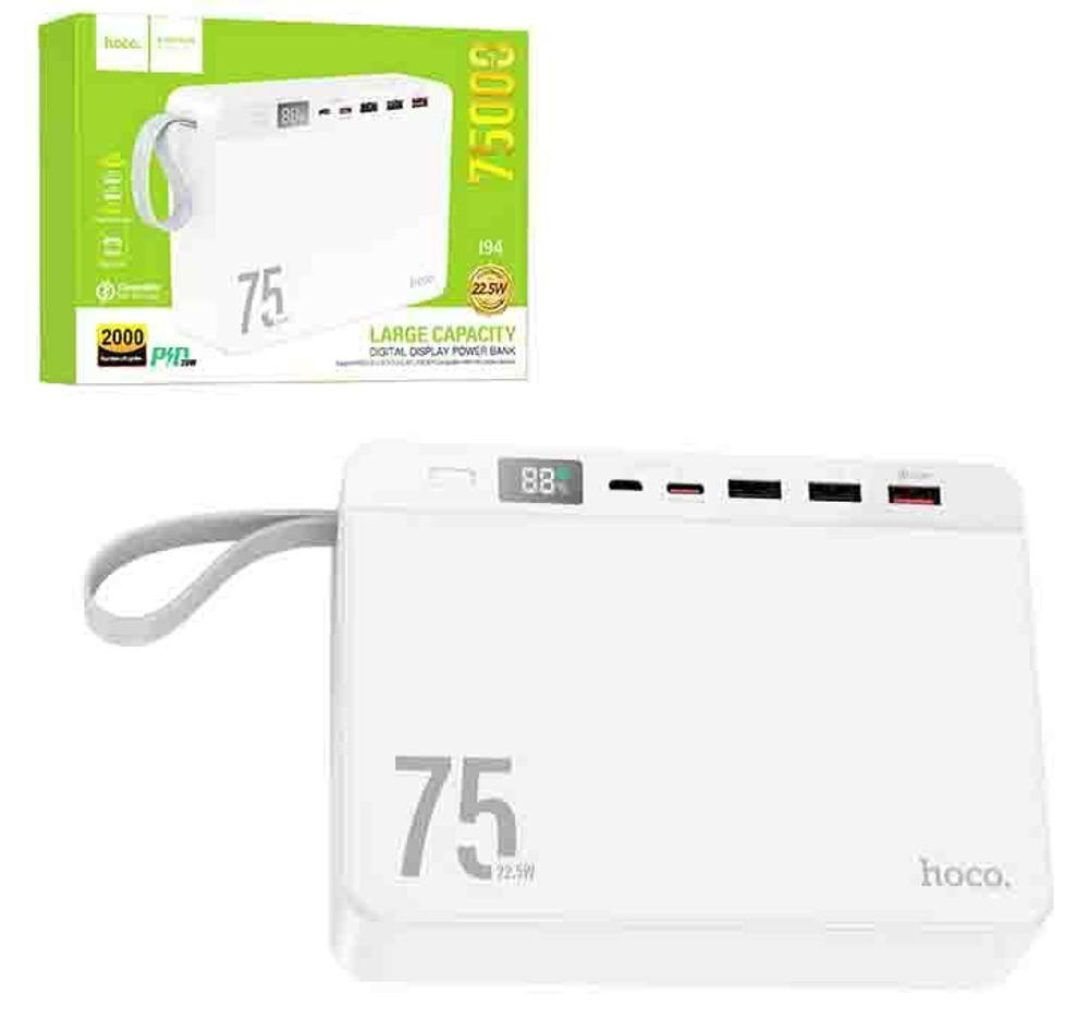 Портативный аккумулятор HOCO J94 75000 mAh (белый)