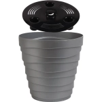Кашпо для цветов пластиковое 1,4л d-14,5см «Бархан» Серебряный