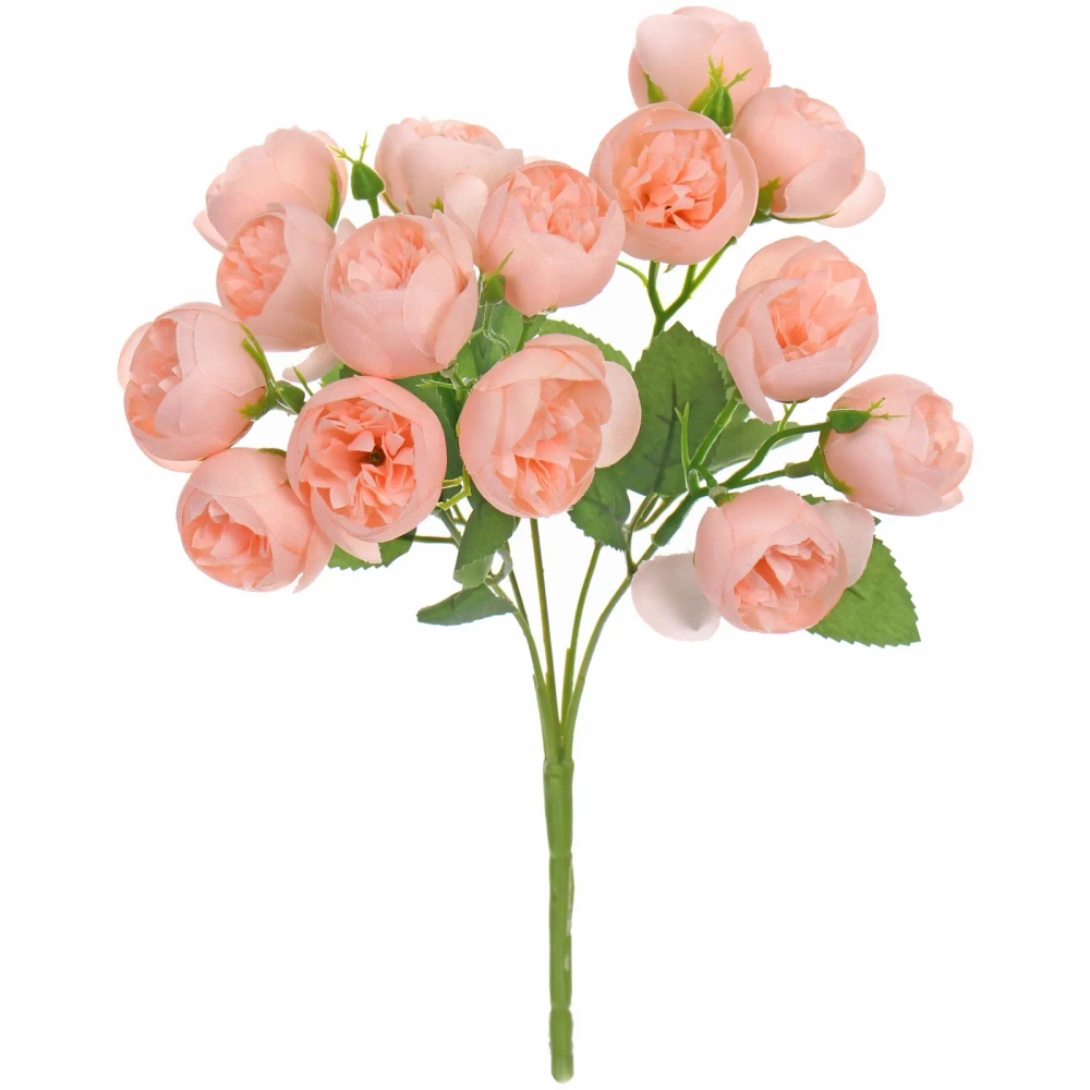 Искусственные цветы «Розочки» 30см 15 цветков персиковые