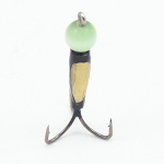 Мормышка Владимирская 193 "Чертик с ушком с шариком кошачий глаз" с коронкой, 2мм, 0.4гр (15шт/уп)