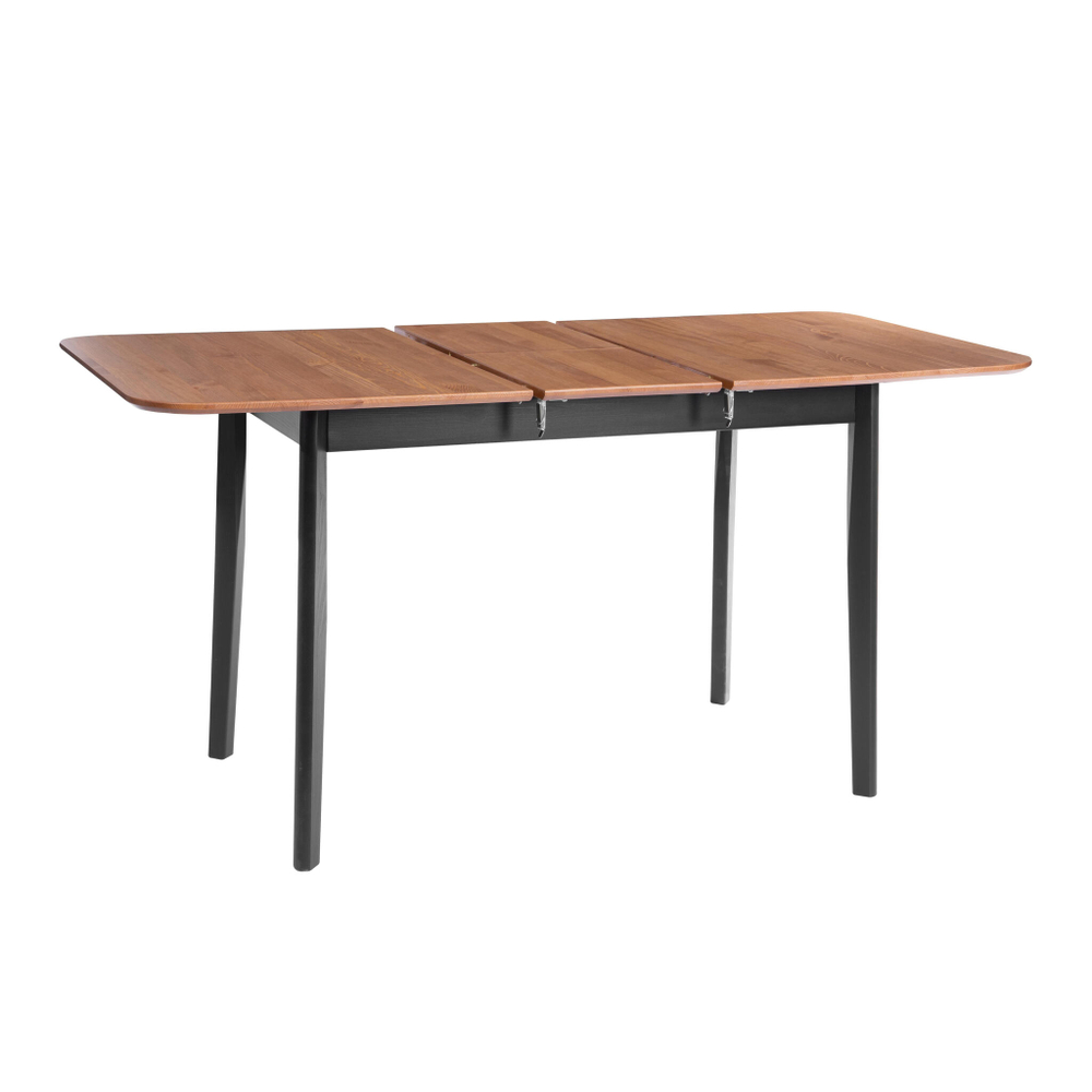 Стол Соната Люкс раздвижной/Sonata Lux extension table массив сосны, антик/чёрный, 120-(150)х75х75 см