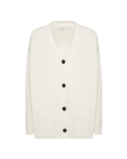 Кардиган из смесового кашемира молочный