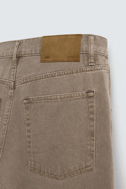 ZARA ДЖИНСЫ BARREL FIT - LIMITED EDITION, СВЕТЛО-КОРИЧНЕВЫЙ