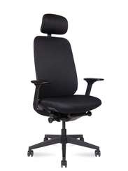 Кресло офисное Норден / Нобель блэк / Nobel black / черная сетка / черный пластик /  база черная