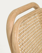 Барный стул Doriane из массива дуба с натуральной отделкой и мягким сиденьем 65 см