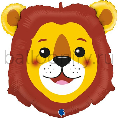 Шар (29''/74 см) Фигура, Голова, Лев, 1 шт.