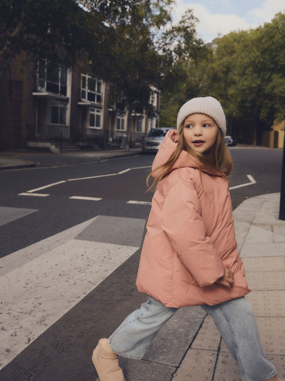 Куртка утепленная с капюшоном для девочки Next E25-188, Персиковый