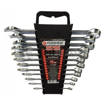 Ключи комбинированные, набор 12предметов (6, 8, 10, 12-19, 22мм) в пласт. держателе Forsage 5121MP