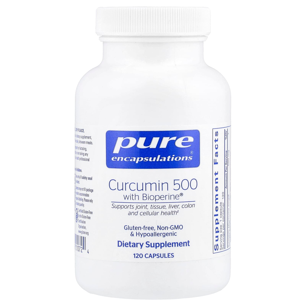 Pure Encapsulations, Куркумин 500 с Bioperine®, 120 капсул