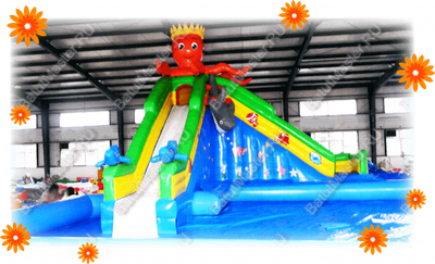 Наземный надувной аквапарк «Осьминог» 28*20*6 м